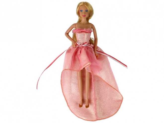 Bambola bambina Capelli biondi lunghi Armadio Scarpe Abiti Accessori Rosa