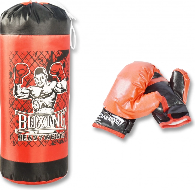 Sacco da boxe con guantoni