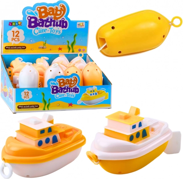 Giocattolo da bagno barchetta carica bianco giallo