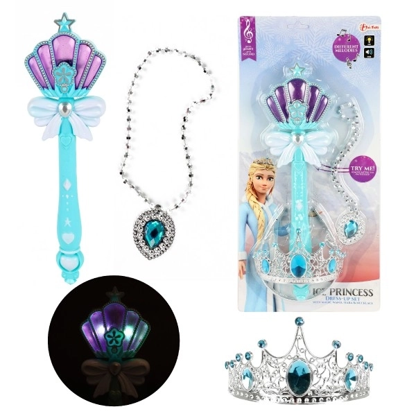 Set bellezza Scettro e Corona con accessori Principessa del Ghiaccio