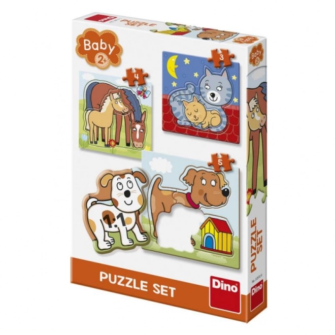 Set puzzle animali 3-5 pezzi