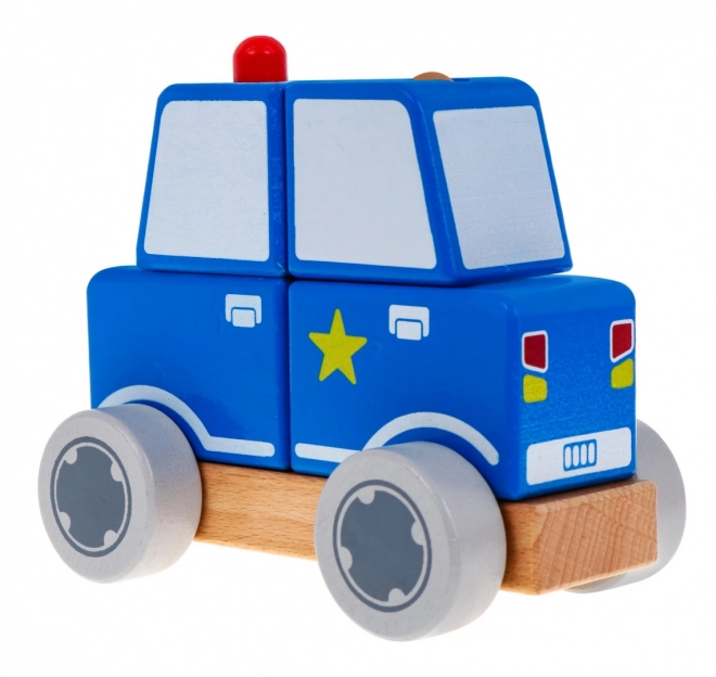 Automobilina in legno Polizia