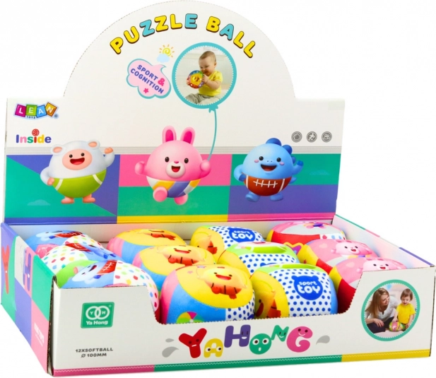 Palla morbida colorata con sonaglio per bambini 9 cm