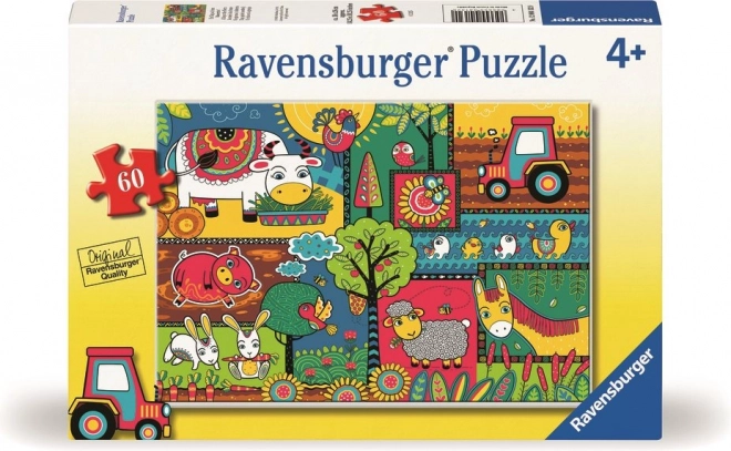 Puzzle Ravensburger nella fattoria 60 pezzi