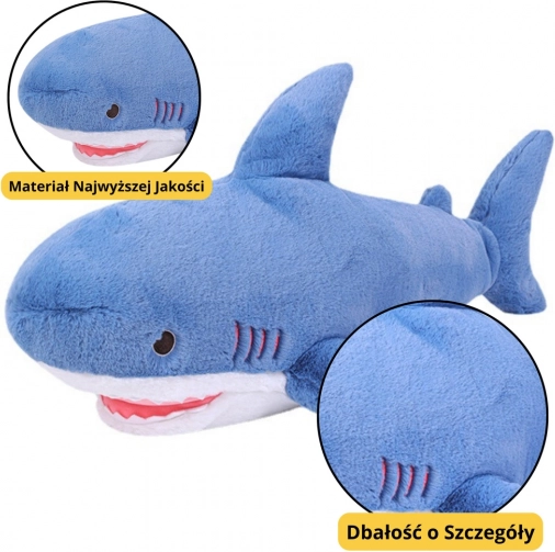 Giocattolo peluche squalo blu 56 cm