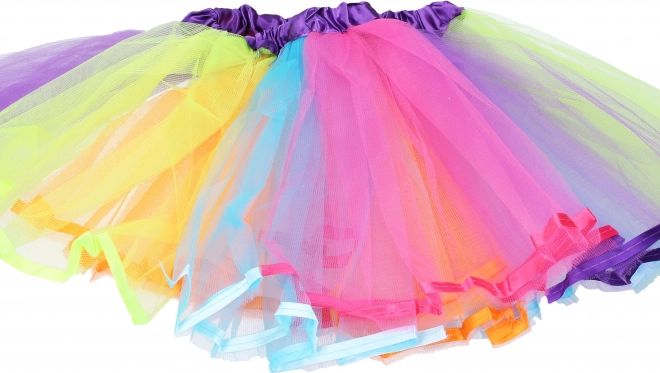 Gonna colorata a tre strati da carnevale