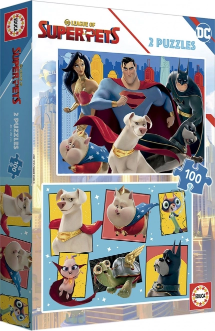 Puzzle EDUCA DC League Super Pets 2x100 Pezzi