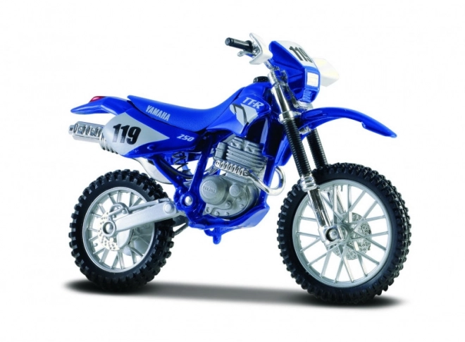 Modello in metallo della moto Yamaha TT-R 250 1/18 con supporto