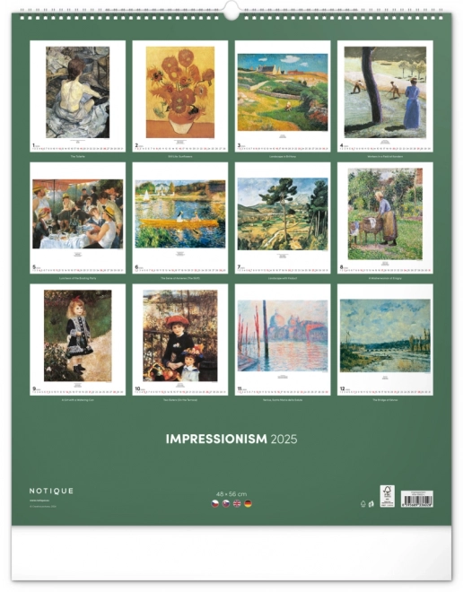 Calendario da parete Impressionismo 2025