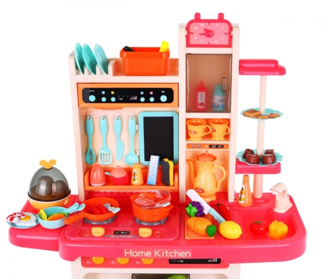 Cucina Blu per Bambini con Rubinetto e Piano Cottura a Vapore – rosa