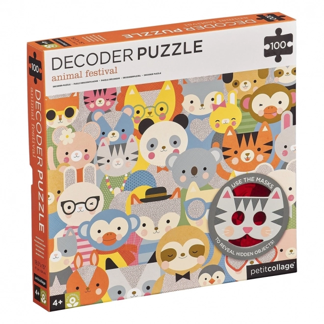 Puzzle con Animali in 3D con Occhiali - 100 Pezzi