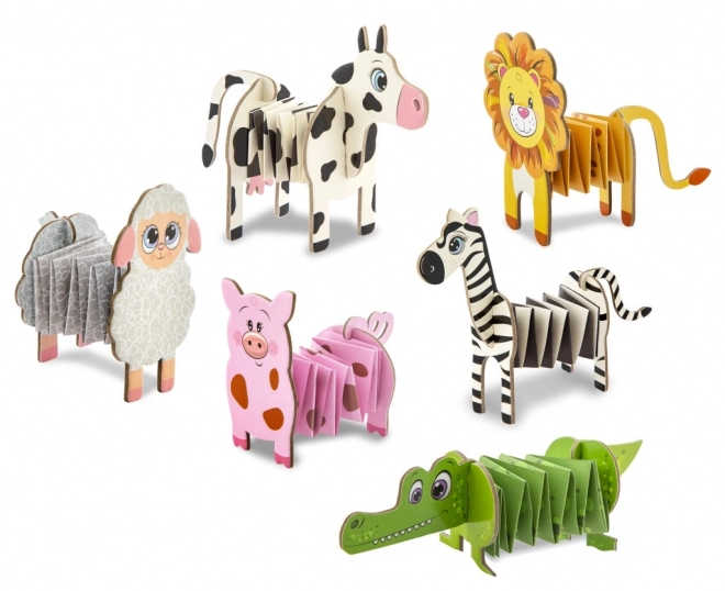 Animali di carta fisarmonica pieghevole domestici/giungla
