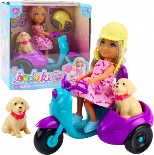 Set da marionette Ankiki su scooter con cane