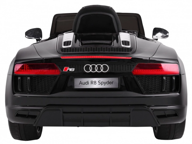 Audi R8 Spyder a batteria Vernice nera + Telecomando + EVA + Avvio lento + Radio MP3 + LED