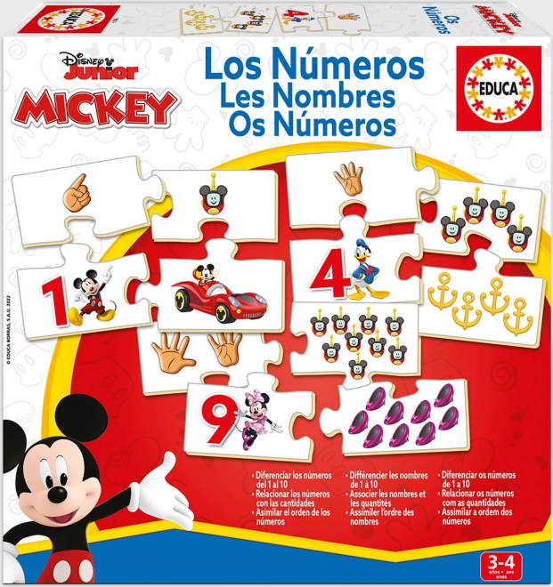 Puzzle educativi Mickey e amici: Conta 10x4 pezzi