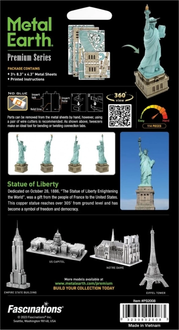 Puzzle 3D in metallo Statue della Libertà serie Premium