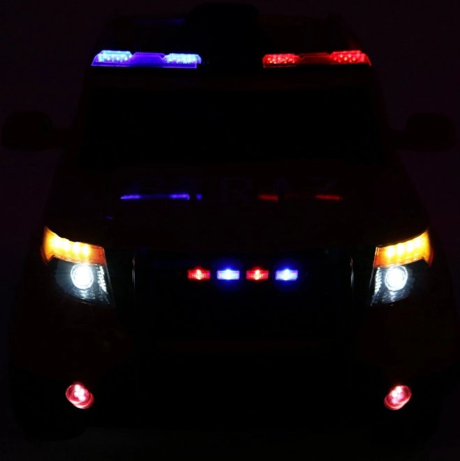 Auto della polizia SUV per bambini a batteria + sirene + luci + megafono + telecomando + avvio lento + EVA + adesivi