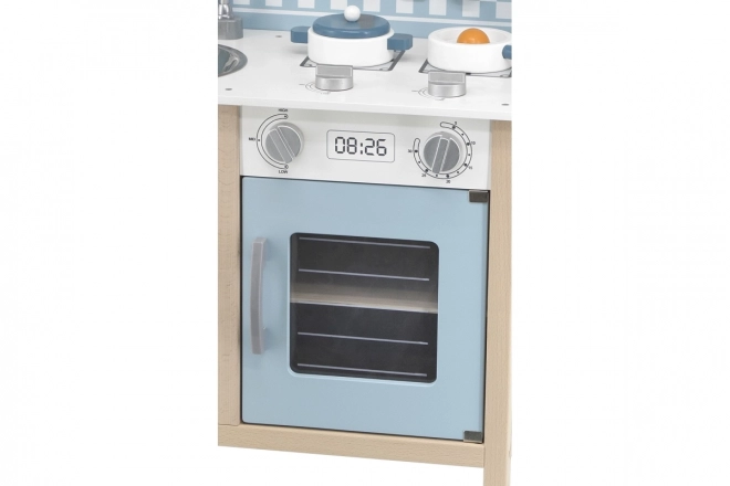 Cucina in legno blu per bambini