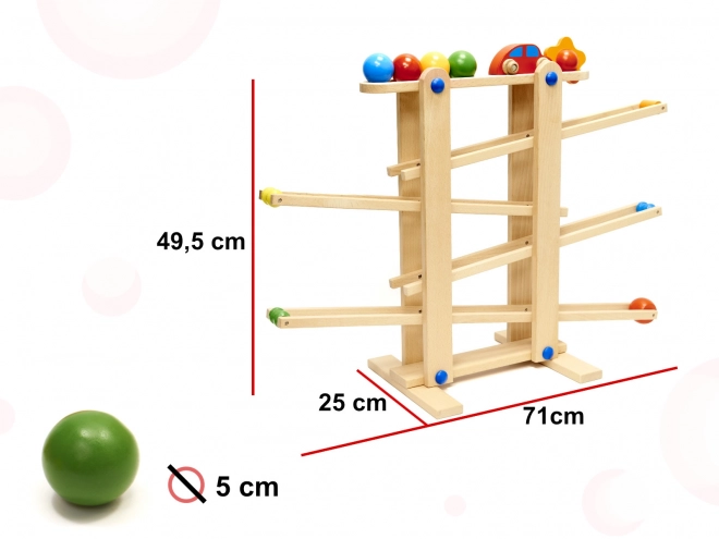 Pista per biglie in legno montessori XXL