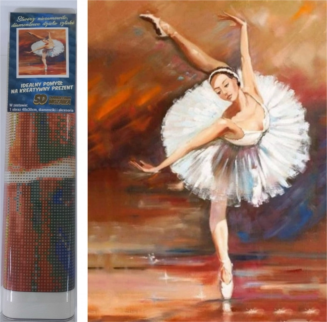 Pittura di pietre decorative Ballet Danzatrice 30x40cm