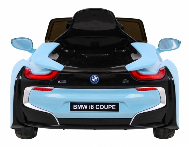 BMW I8 Lift Auto a Batteria Blu + telecomando + avvio lento + cinture a 3 punti + MP3 USB + LED