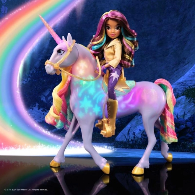 Accademia Unicorno Unicorno Luminoso Wildstar Con Bambola Sophia 24cm