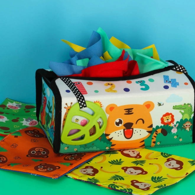 Giocattolo sensoriale Montessori con fazzoletti e tappetino 2 in 1