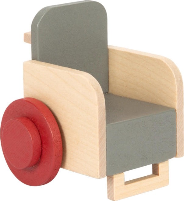 Sedia a rotelle interamente in legno