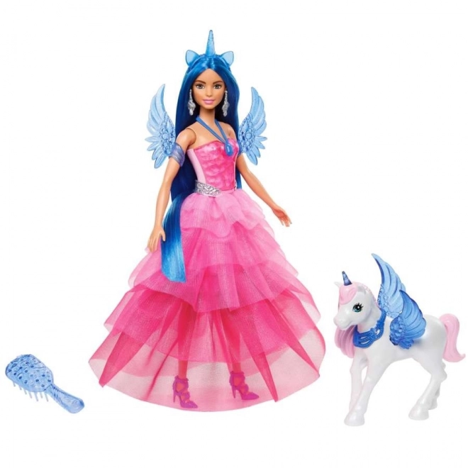 Bambola Barbie Principessa Smeraldo con Unicorno Alato