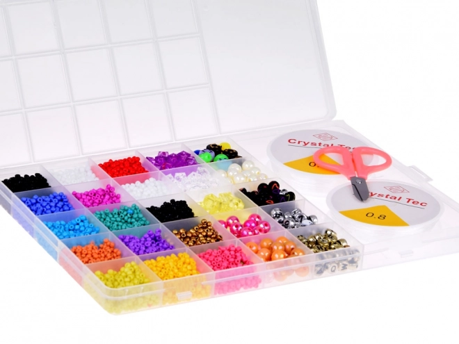 Set di perline colorate e cristalli per realizzare braccialetti