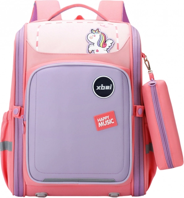 Zaino scolastico pastello con unicorno e elementi riflettenti