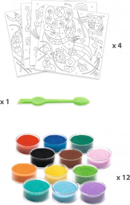 Creazioni creative con sabbie colorate