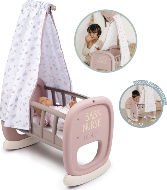 Culla Smoby Baby Nurse con baldacchino per bambole