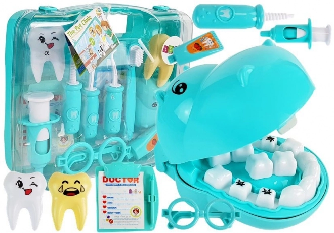 Set dentista bambini con ippopotamo