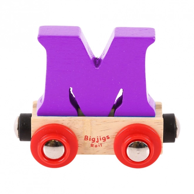 Vagone Bigjigs Rail in legno - Lettera M