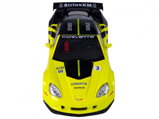 Auto da corsa telecomandato Corvette C6.R giallo con luci