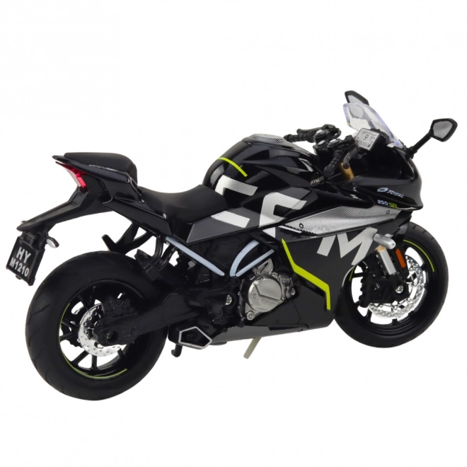 Moto sportiva in metallo con luci e suoni nero 1:12