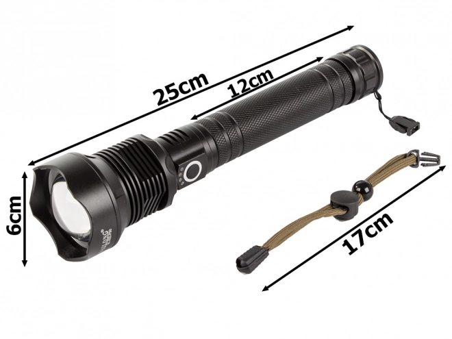 Torcia tattica militare Bailong con LED Cree XHP90