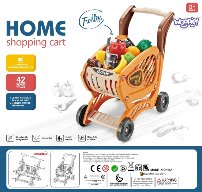 Carrello della Spesa per Bambini con Elementi Mobili e Accessori