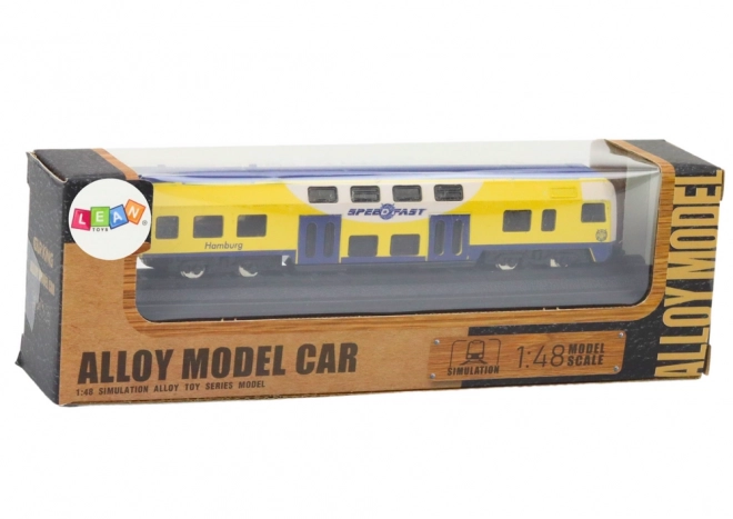 Modello Treno Collezionabile Giallo-Blu 1:48 in Metallo