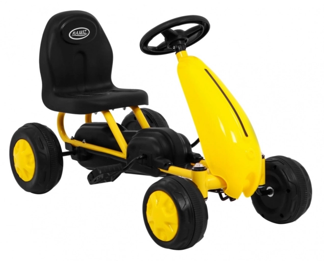 Primo Gokart a pedali per bambini bianco – Giallo