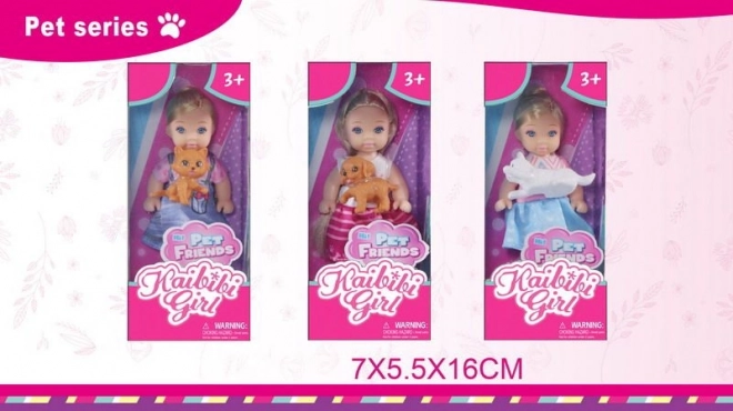 Bambola con animaletto 11,5 cm