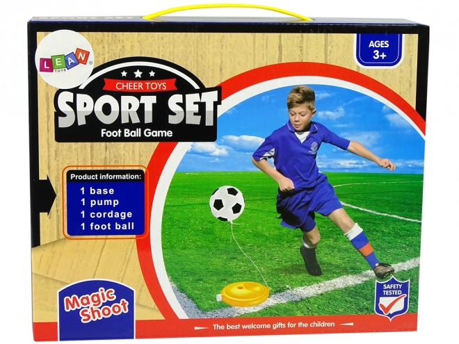 Set calcio con palla su corda e pompa