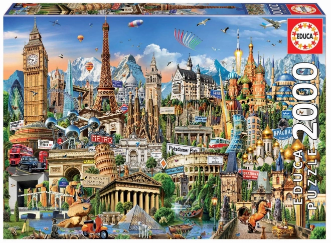 Puzzle Mappa d'Europa 2000 Pezzi