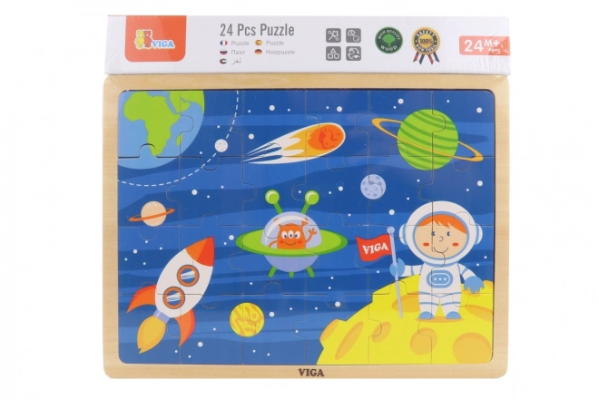 Puzzle in legno a tema spaziale 24 pezzi