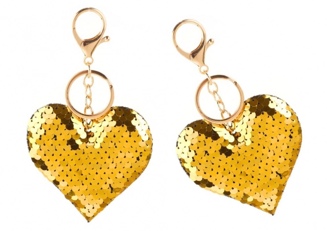 Portachiavi Cuore Sequin Argento Oro