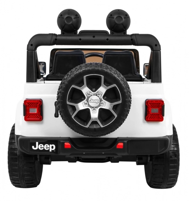 Jeep Wrangler Rubicon batteria per bambini Bianco + telecomando + radio MP3 LED + ruote EVA