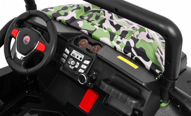 Veicolo Fuoristrada per Bambini Grand Buggy 4x4 con Mimetizzazione, Illuminazione LED e Radio MP3