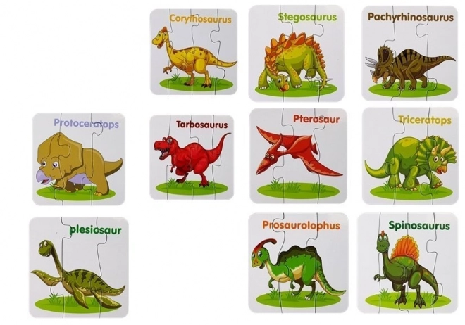 Puzzle educativi dinosauri inglese dieci connessioni