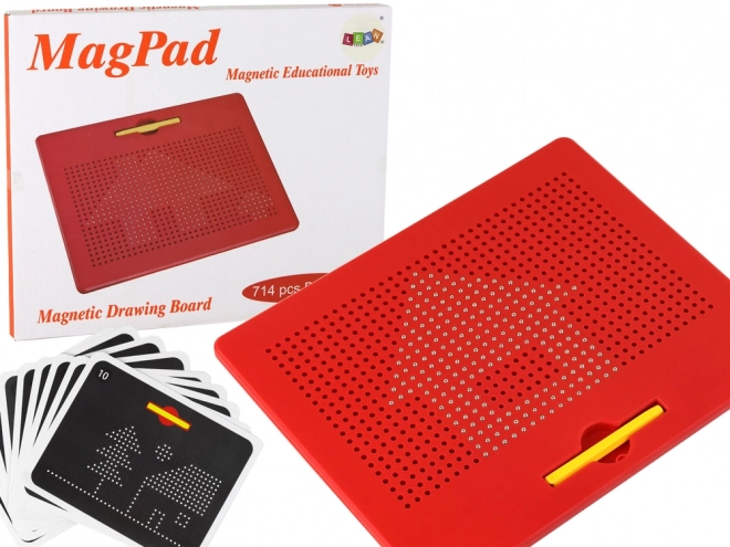 Lavagna Magnetica Educativa Rossa con Sfere e Modelli